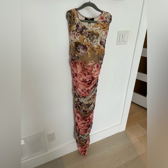 Dynamite Mesh Ruched Midi Dress - Picture 5 of 7